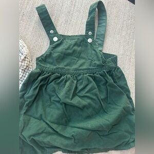 Green corduroy romper outfit